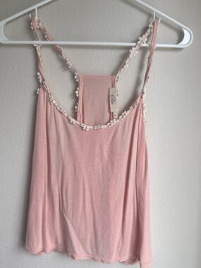 Elodie Pink Daisy-Trim Racerback Camisole